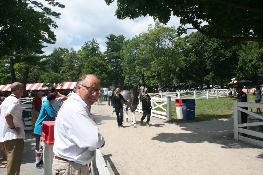 Clement outside the Saratoga paddock with his horse Ice Cutter (Photo: Michael Spector)