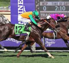 Obviously Holds off Om in $1 Million Turf Sprint